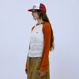 Asymmetric Ruched Hoodie (ORANGE)