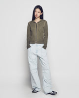 26SS STUDDED BALLOON FIT DENIM PANTS 
