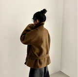 ポニーシックベルトダブルハイネックコート