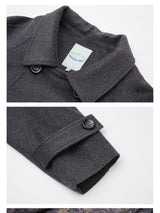 Versatile woolen mid-length overcoat
