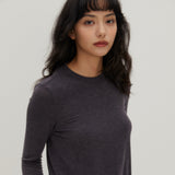 Wool Like Basic T-Shirts Charcoal