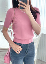 Today Round Basic Short Sleeve Knit