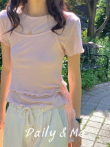 Layered Ribbon T-Shirt(3color)