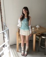 Satin dot skirt