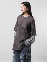(UNISEX) ハイプレイヤードオーバーフィットTシャツ