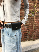 YWD STUDDED WALLET BELT (1color)