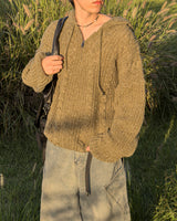 Lune Cable Half Zip-Up Hoodie Knit