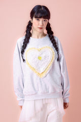 Full Love Frill Sweatshirt [Melange Gray]
