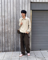 Popping collar knit (Gray)