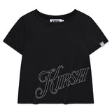 KIRSH LETTERING SLIM FIT T-SHIRT [BLACK]