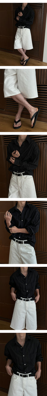 [Unisex] リンクルオーバーフィットシャツ(2color)