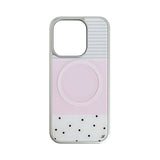 [MADE] [+MagSafe] DOTTY STRIPE PHONE CASE PINK (glass silver bumper)