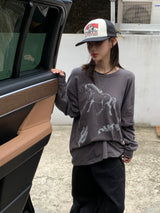 Bronk Vintage Horse Layered Long Sleeve T-Shirt (4c)