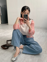 206 Back Pocket Balloon Fit Wide Denim Pants