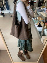 Hopper Suede Shoulder Bag (2color)