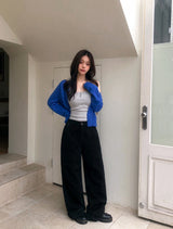 Snap Button Cotton D Ring Wide Pants (3color)