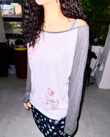 (2color) Soft Tulip Raglan Sheer Long Sleeve Tee