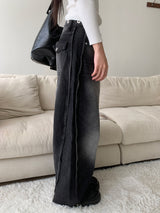 Dual Switch Gradient Flap Pocket Two-Way Snap Wide Pants (3 Colors)