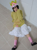 CAT GIRL & FLOWER LONG SLEEVE - LIGHT GREEN