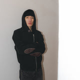 Writer hooded zip-up / Melange gray