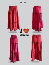 cotton frill bendable long skirt