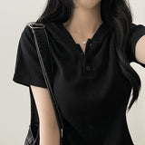 Brie button food short sleeve tee