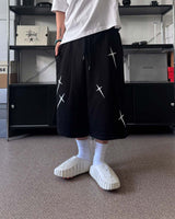 AO cross embroidery Bermuda sweatpants