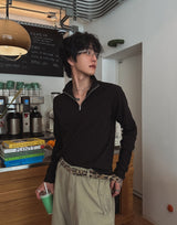 Id cut half zip-up muscle tee