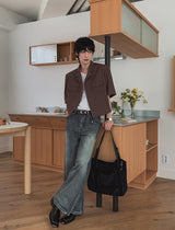 アンダースナップワイドデニムパンツ