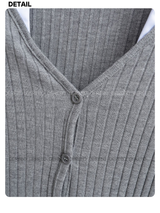 Preppy V-neck Shirt Layered Long Sleeve Knitwear