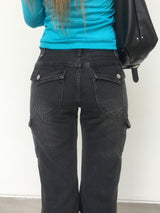 Nomad Washing Multi-Cargo Bootcut Denim Pants (3c)