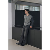 Layered wool knit cardigan(Charcoal)