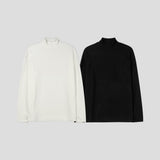 LMN Course Fleece-Lined Warmer Half Turtleneck Long-Sleeved T-Shirt (2 colors)