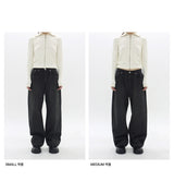 BLACK STRIPE WASHING DENIM PANTS