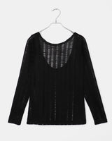 オーバーサイズフィットパンチングシースルー長袖ニット