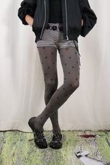 charcoal candy dot tights