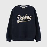 UNISEX DARLING 刺繍入りスウェットトレーナー [NAVY]