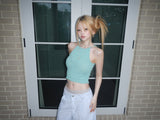 halter crop knit(3 color)