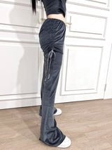 1072. Velvet shirring sk-pt (3color)