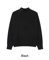 Rubed diagonal zip-up knit