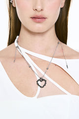 NO.610 [BLACK] SPIKY HEART NECKLACE