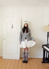 ヘアリーニットヘアバンド - クリーム