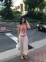 Boheme Line Vintage Wood Beads String Belt