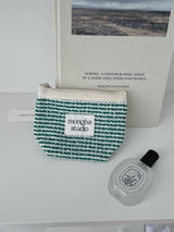 zipper pouch - Summer tweed (green-M)