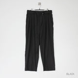 stripe belted slacks