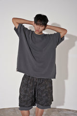 VINTAGE CAMO LAYERED 1/2 PANTS (Charcoal)