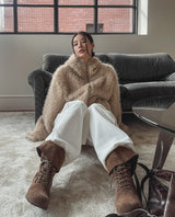 Lolo High Neck Fur Hooded Jumper