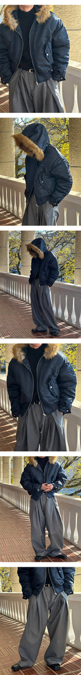 [Unisex] タックワイドスラックス(2color)
