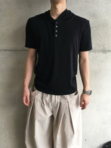 ゴーデ ヘンリーネック フーデッド ショートスリーブ Tシャツ 5カラー
