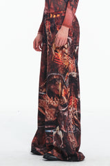 Embryo printe pants with bone texture